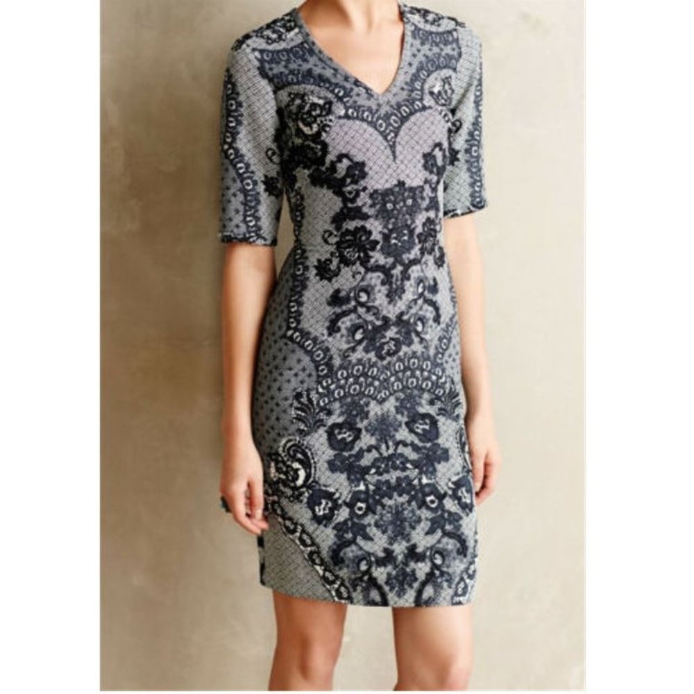 Anthropologie Barasachi Lace Sketch Midi Dress Sz 6